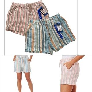 Briggs Lightweight Linen Blend Drawstring Tie Casual Pull-On Shorts Bundle SZ L